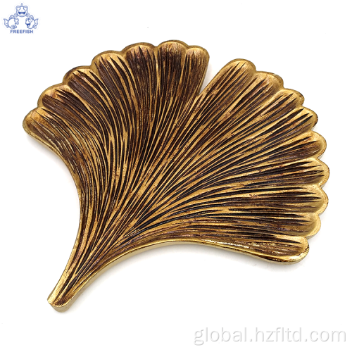 China Antique gold leaf shaped Resin TrayJewelry Dish Supplier